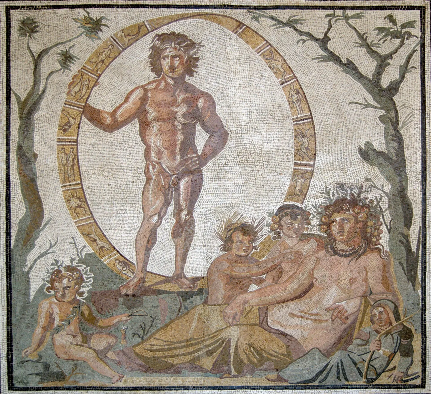 The Aion mosaic depicting a cosmic deity within the zodiac