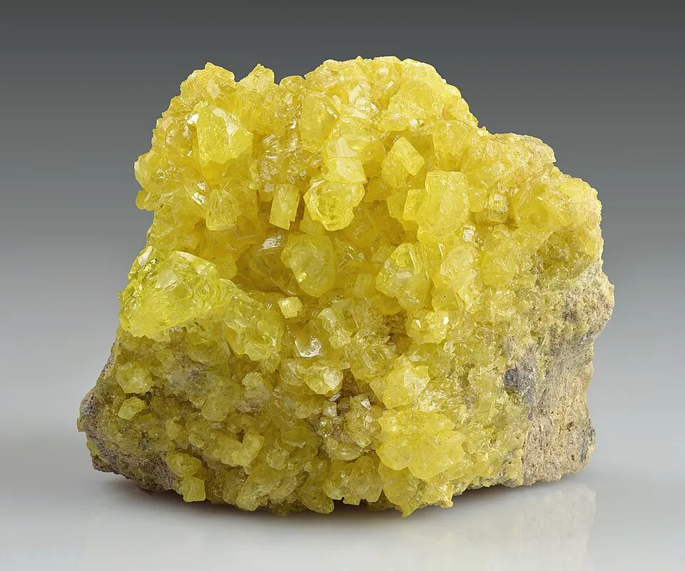 Native sulfur crystals