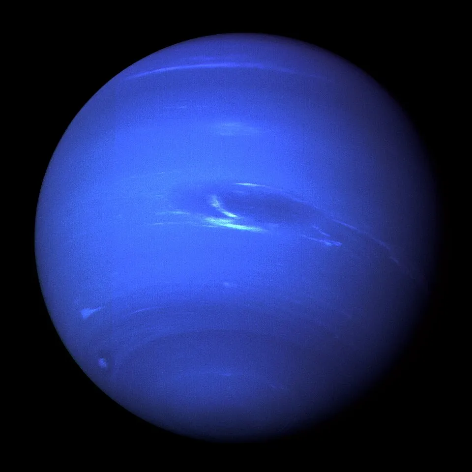 Planet Neptune imaged by Voyager 2