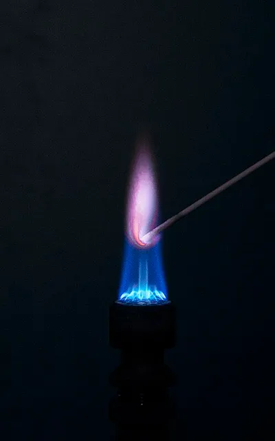 Caesium flame test (blue-violet)