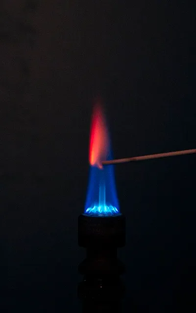 Strontium flame test (crimson red)