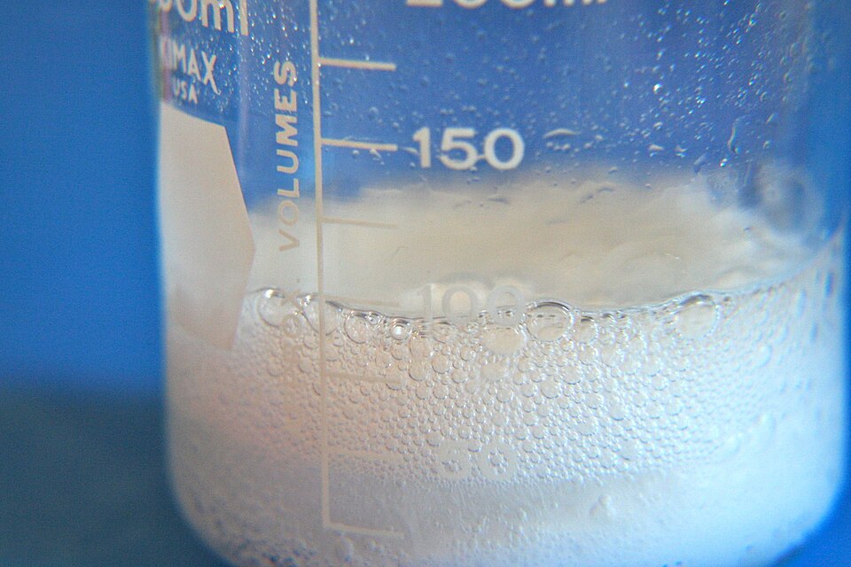 Baking soda reacting with vinegar