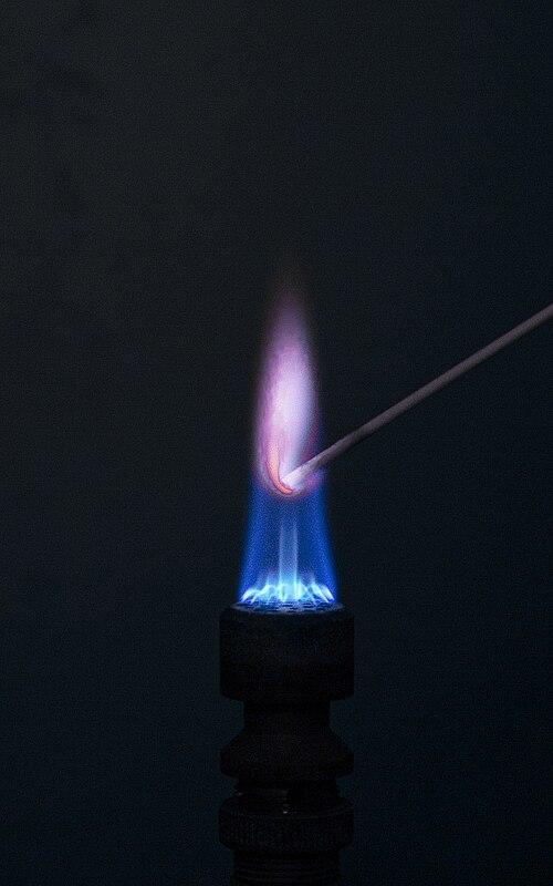 Caesium flame test (blue-violet)