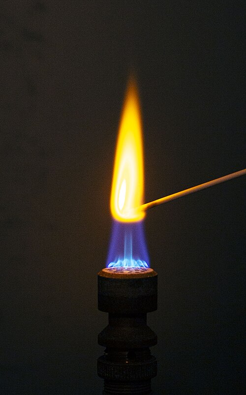 Sodium flame test (intense yellow)