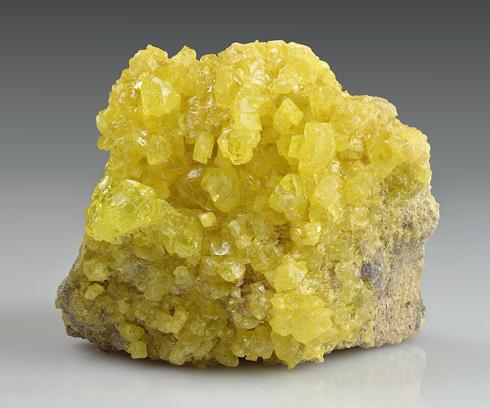 Native sulfur crystals