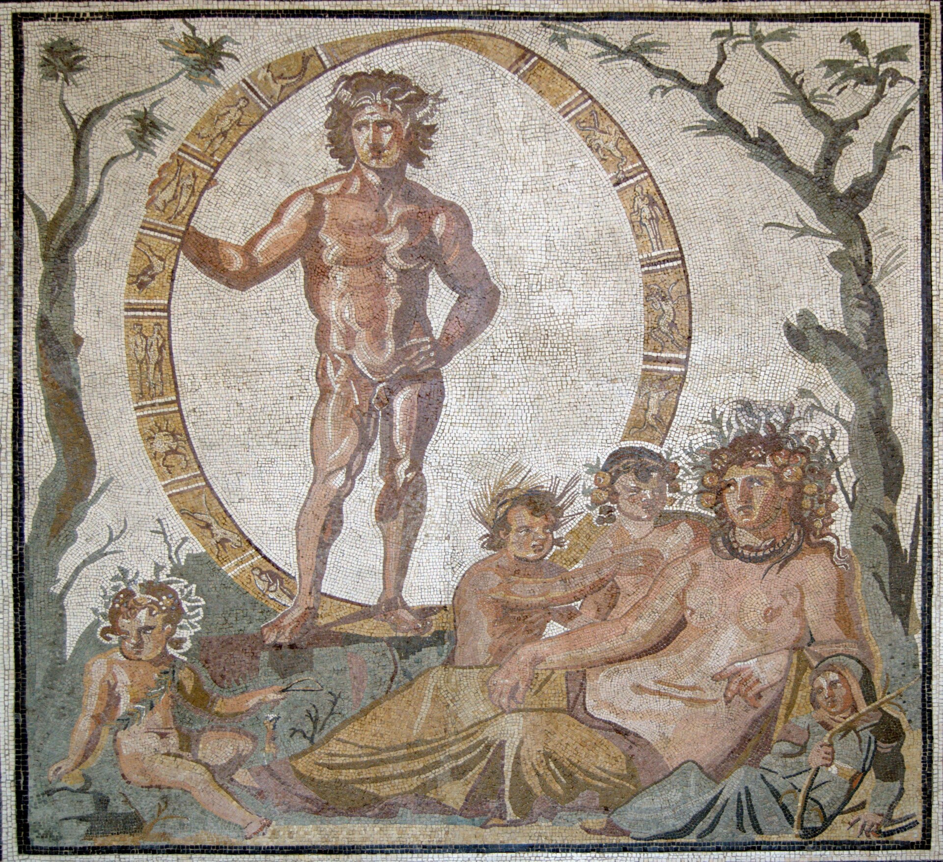 The Aion mosaic depicting a cosmic deity within the zodiac