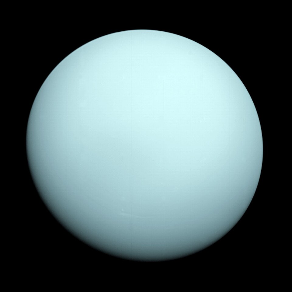Planet Uranus imaged by Voyager 2
