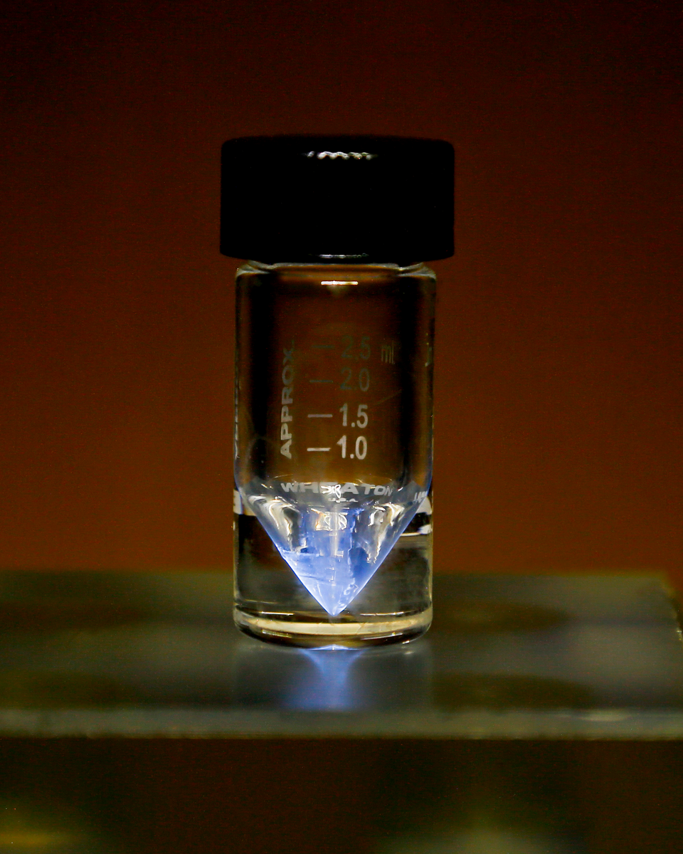 Glowing actinium sample