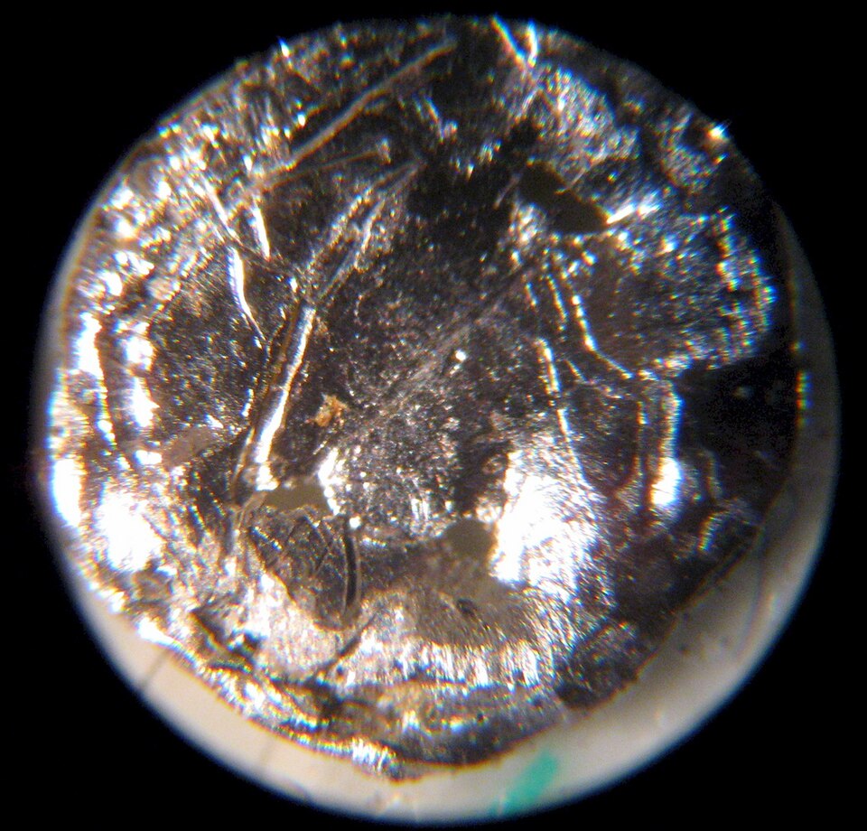 Americium under a microscope