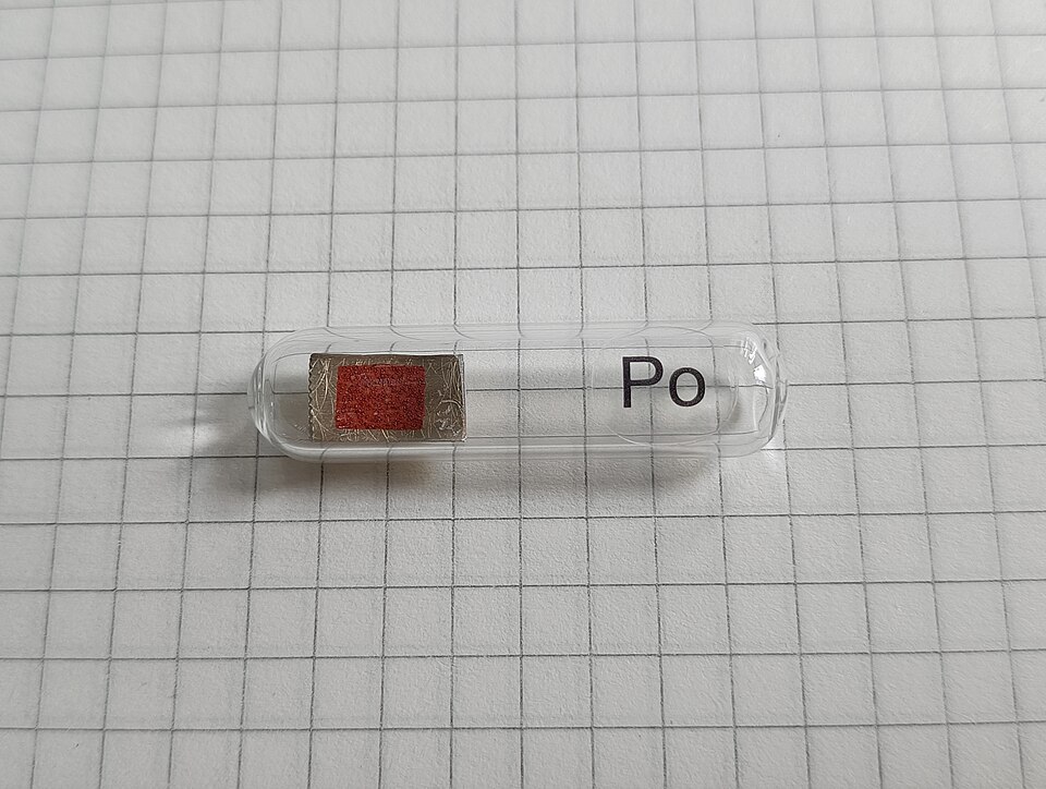 Polonium on a brass sheet