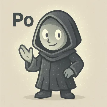 Polonium character illustration